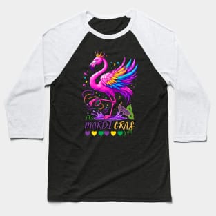 Funny Retro Flamingo Mardi Gras It's Mardi Gras Yall Baseball T-Shirt